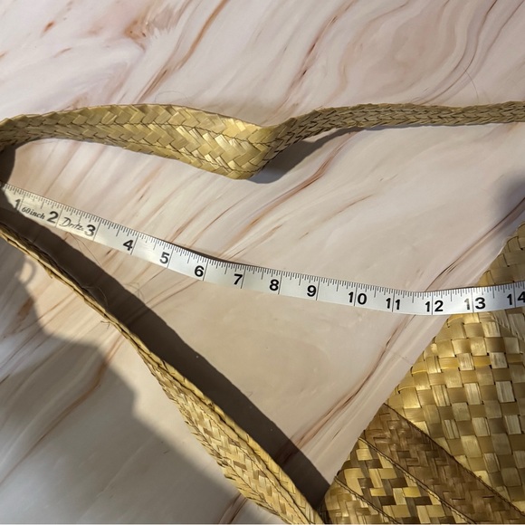 Vintage Woven Straw Shoulder Bag Feather Accents Excellent Condition Coastal main image 12